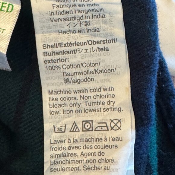 J Crew men's mid weight flannel blue/green plaid. size small - Picture 7 of 7